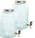 Item International Distributeur de boissons Robinet - 2x - 3.6 Litre - verre/métal travaillé - robinet/couvercle