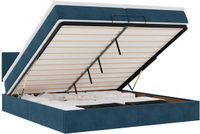 vidaXL Cadre de lit plateforme avec matelas, bleu foncé, 200 x 200 cm, velours
