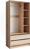 Vicco Elmo Garderobekast – 100 x 200 cm met 2 laden Sonoma