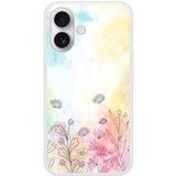 Apple iPhone 16 Watercolor flowers Verstevigd hoesje met sublimatie bedrukking