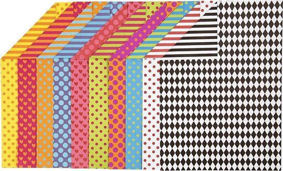 Creotime Patroonkarton A4 250g - 200 vellen - Diverse Kleuren