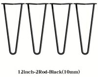 Pieds de table en métal - Pieds de table 30 cm (12 pouces) - Pied de meuble avec 2 tiges - Jeu de 4 - Convient pour table basse et table d'appoint - Pour meubles à construire soi-même