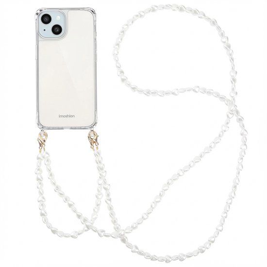 imoshion Backcover met koord + armband voor de Apple iPhone 15 - Parels Hartjes