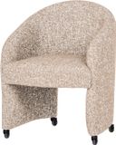 WOOOD Cordo Eetkamerstoel Met Wielen - Melange - Naturel - 83x64x64