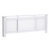 HOMCOM Cache-radiateur Design Contemporain Longueur Extensible 139-208,5 x 20,5 x 82,5 cm MDF Blanc