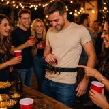 Out of the Blue Shotjesriem - 8 Shotglazen - Verstelbaar 120 cm - Feest Gadget