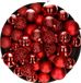 Decoris Kerstballen kunststof rood 36 stuks - 6-8-10 cm - mat en glans - met ophangdraadjes