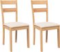 vidaXL Eetkamerstoelen met kussens 2 stuks massief hout naturel rubber