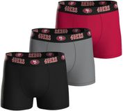 NFL San Francisco 49ers 3-Pack Boxers | Black/Grey/Red