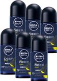 NIVEA MEN Deep Sport Anti-Transpirant Deo Roller - 6 x 50ml