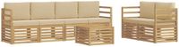 vidaXL - Bank loungeset - 6 zitplekken - Polyester - Wit en Beige