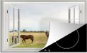 Merkloos KitchenYeah® Inductie beschermer 81.6x52.7 cm - Paarden - Gras - Inductie beschermer