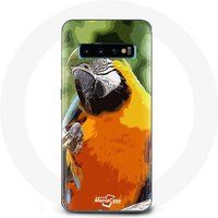 Maniacase Etui voor Samsung Galaxy S10 Groen Oranje Papegaai