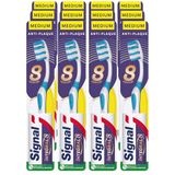 Signal Tandenborstel Integral 8 Complete verzorging Medium, anti-plaque werking, reiniging tussen de tanden, voorkomt cariës, 12 stuks