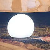 Nouveau Garden Buly 50 - lampe de table rechargeable sur énergie solaire et avec câble - Ø 50 x 33 x 44 cm - 1W RGB LED incl. - IP65 - blanc