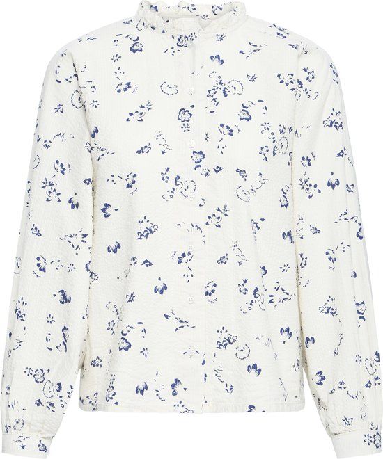 ICHI IHQWINA SH Dames Lange Mouwen Shirt Blauw