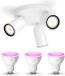 Philips Hue Pongee Spot opbouw (Wit) - Licht wit en gekleurd - Plafondspot met 3 lichtpunten - GU10 - Hue White and Color Ambiance