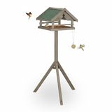 Relaxdays Vogelvoederhuisje op paal - 120 cm - hout - bruin