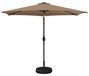 Syfax Tuinparasol met LED-lampen en voet 3 x 3 m Polyester Taupe