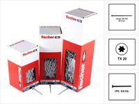fischer Power-Fast II FPF II CTP 5 x 60 mm BC Senkkopf met binnenzesrond TX20 deeldraad galvanisch verzinkt blauw gepassiveerd