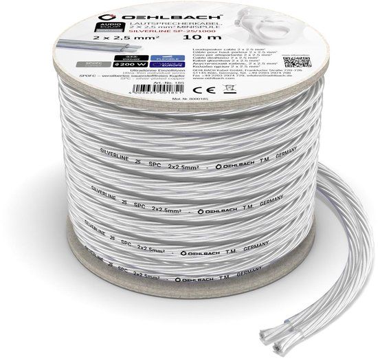 Oehlbach 185 - Luidsprekerkabel - 10 meter - Transparant