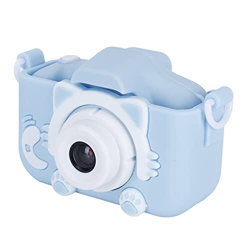 ciciglow Kindercamera, 2,0 inch IPS-scherm met puzzelspellen High Definition-opnamen en video-opname voor jongens en meisjes Kinderen Peuter(Blauwe kat)