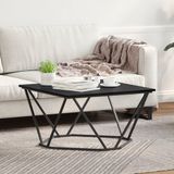 vidaXL Salontafel Zwart Eiken 80 x 80 x 45 cm Engineered Hout en Staal