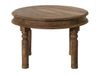 LEEDS Table basse ronde 70x70x46 en bois de Sheesham gris huilé #04