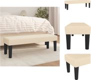 vidaXL Bankje 100x30x30 cm stof crèmekleurig