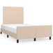 VidaXL Bedframe met hoofdbord, kunstleer, cappuccino, 120x200 cm