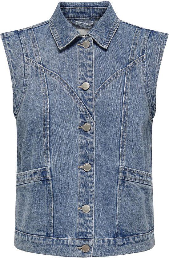 ONLY ONLKENNEDY Denim Waistcoat Women - Medium Blue Denim - Size S