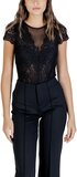 - Morgan Semi-Transparent Bodysuit with Lace - Black