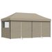 vidaXL Tente de réception, pliable, modèle pop-up, avec 4 parois latéraux, couleur taupe