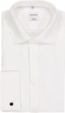 Seidensticker Chemise coupe ajustée - Chemise de smoking à double poignet - Popeline - Beige - Sans repassage - Tour de cou : 38