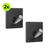 XIVADA Zelfklevende Haakjes Zwart - 2 Stuks Wandhaak - Handdoekhaakjes Badkamer & Keuken