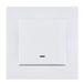 EXEN Interrupteur unipolaire avec éclairage LED, complet avec cadre simple, Karell, blanc, kit de cadre 1 poste + interrupteur encastré, tout-en-un
