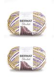 Bernat Blanket garen, lila-wit-geel (Lilac Bush), verpakking van 2 stuks van 300 gram, polyester, 6 superdik, 201 meter, breien/haken