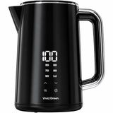 Vivid Green 2200W Waterkoker - 1.7L - Instelbare Temperatuur - BPA-vrij - Dubbelwandig - Warmhoudfunctie - Elektrisch - RVS - Zwart