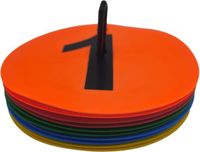 Sportifrance Markeerschijven Set Genummerd Ø20cm incl. Houder, 1 t/m 10, Multicolor