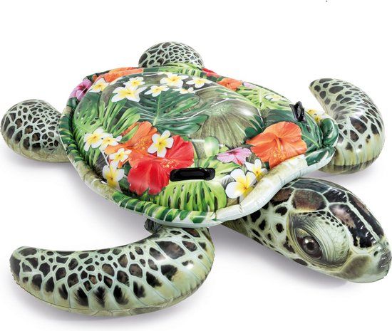 Intex Realistic Sea Turtle Ride-On - Groen - 191 x 170 cm - 40 kg Max.