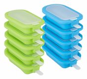 Relaxdays ijsvormpjes siliconen, set van 10, blauw/groen