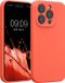 kwmobile telefoonhoesje geschikt voor Apple iPhone 15 Pro - TPU backcover met siliconen coating - Smartphone case in levendig koraal