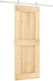 vidaXL Schuifdeur 80 x 210 cm, massief beuken (onbehandeld)
