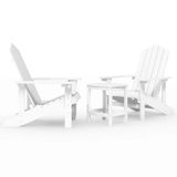 VidaXL Adirondack Tuinstoel met Tafel HDPE Wit