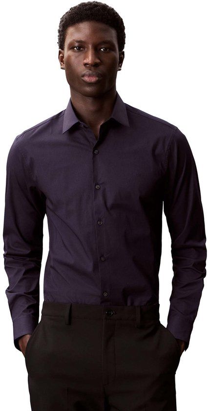 Calvin Klein Slim Essential Poplin Shirt Blauw