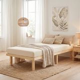 Homestyle4u Houten bed - 90x200 cm - met lattenbodem - Natuur