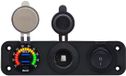 ProRide Chargeur USB de voiture 12V 2 ports - QC3.0 - Panneau encastrable triple - Prise allume-cigare et interrupteur