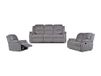Vente-unique HERNANI Driezits, tweezits relaxbank en relaxfauteuil van microvezel - grijs