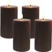 Merkloos Relaxdays LED-kaarsen - 4 stuks - 13xØ7,5 cm - koffie