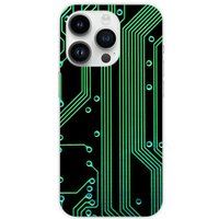 Apple iPhone 15 Pro Siliconen hoesje - ontwerp texture circuit geek